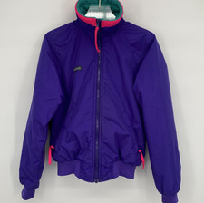 Vintage Columbia Jacket Mens S Purple Fleece Lined Nylon Bomber Outdoor 90s