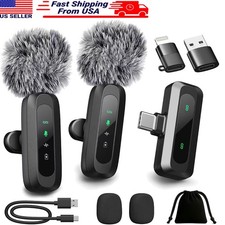 Wireless Lavalier Microphone Noise Reduction Lapel Mic For Camera Recording US