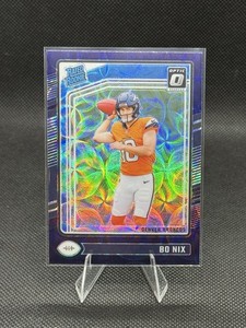 Bo Nix 2024 Panini Donruss Optic - Rated Rookie #209 Purple Scope Prizm (RC)