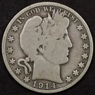 1914 50c Barber Half Dollar - VG