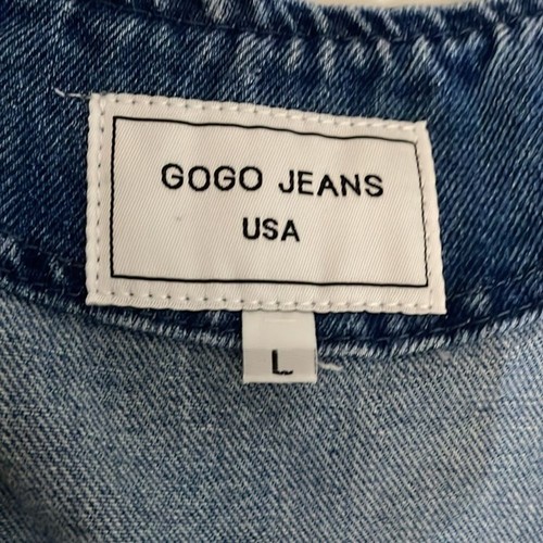 Gogo Jeans USA Womens Denim Blue Jean Vest Size Large Boho Western Festival USA - Picture 2 of 9
