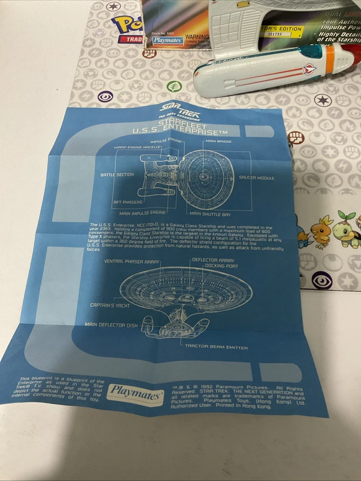 Star Trek The Next Generation Starship Enterprise NCC-1701D 1992 Playmates con caja Foto 2 de 4
