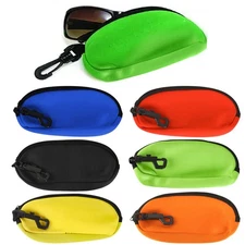 2 Sunglass Eyeglass Soft Case Sunnies Floating Zipper Neoprene Pouch W Clip Hook