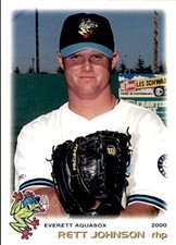2000 Everett Aquasox Grandstand #15 Rett Johnson Aynor South Carolina SC Card