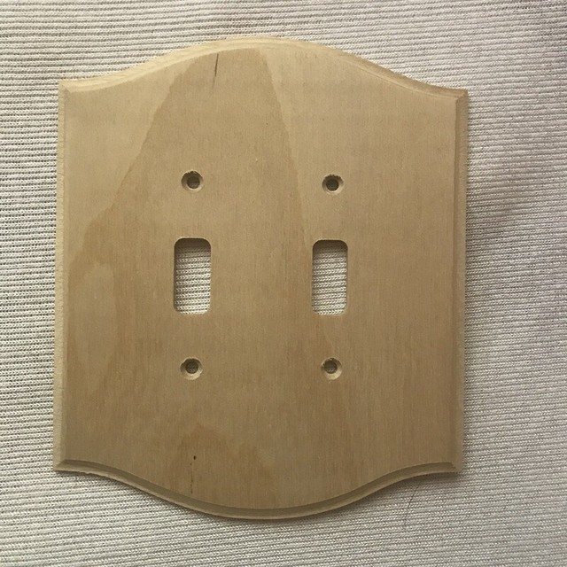 Birch unfinished wood Double Switch Cover wall plate craft supply eBay