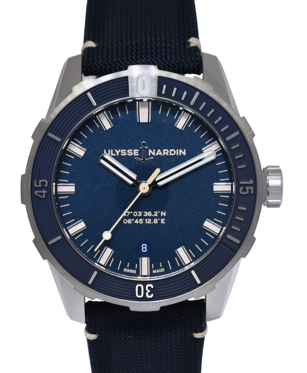 Ulysse Nardin — Ulysse Nardin Diver Steel Blue Dial Mens 42mm Watch +Papers 8163-175