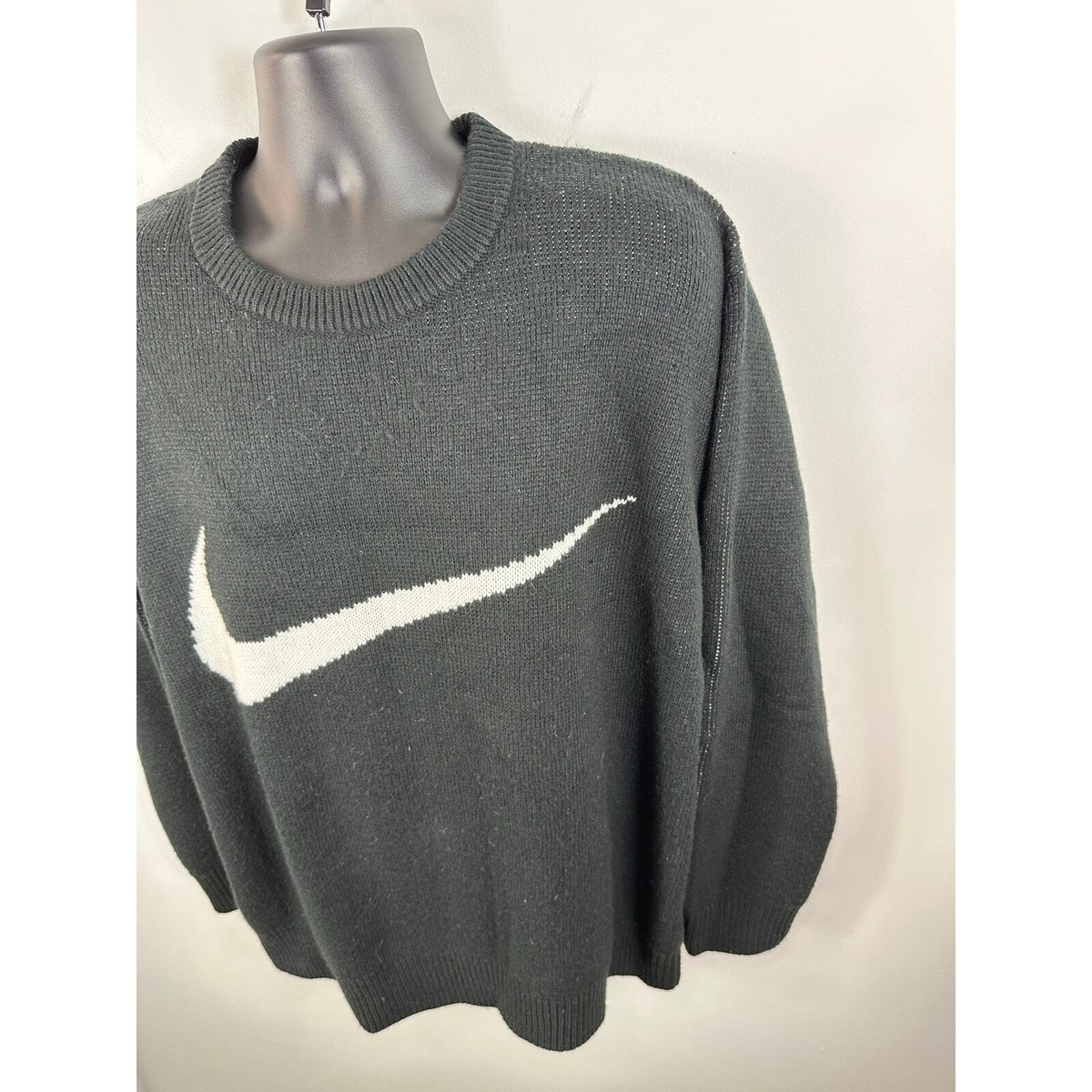 Supreme Nike Swoosh Sweater SS19 Knit Sweater Black Size XL Supreme Nike Swoosh Sweater SS19 Knit Sweater Black Size XL