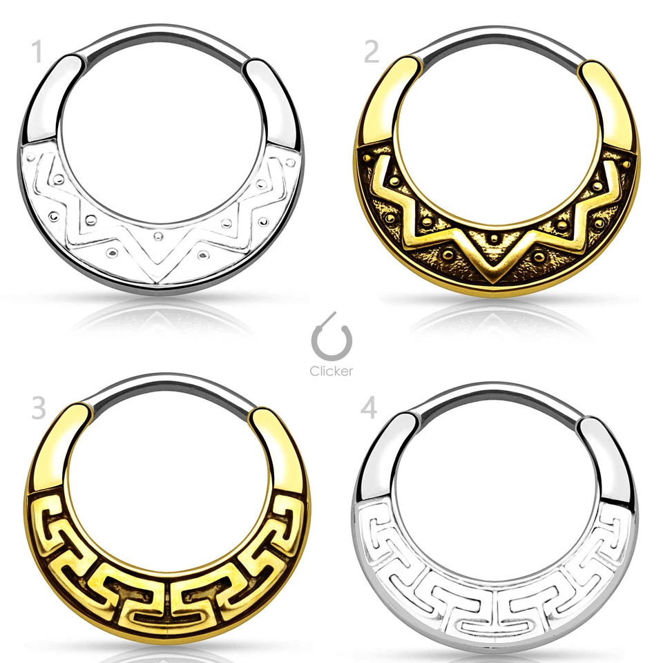 Piercing Nasal Anneau Septum Clicker Helix Bouclier Oreille Maya Tribal Z484