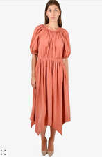 Ulla Johnson Dress Womens 4 Terracota Puff Sleeve Oversized Cottagecore Prairie