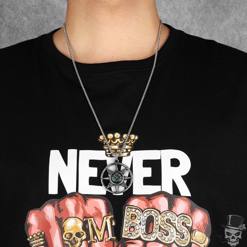 Collar amuleto brújula estrella del norte Sculpt Rings™ para hombre acero inoxidable 316L - Imagen 4 de 10