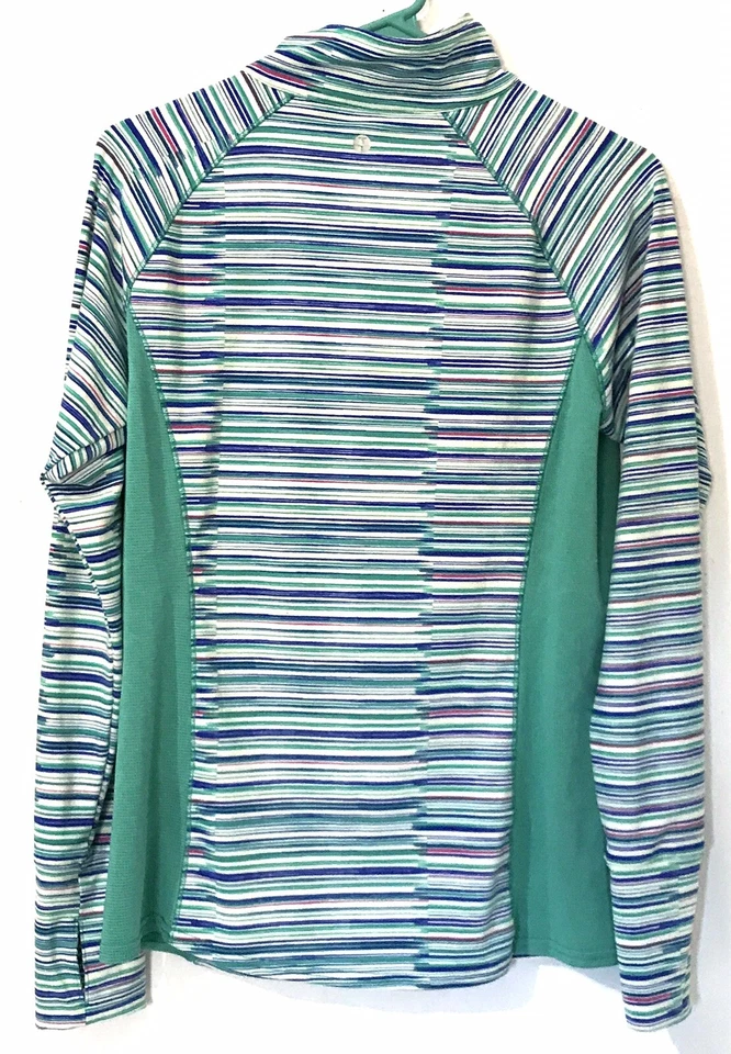 Soybu A Rayas Atlético Cuello Simulado Talla M Mujer Ajustado Manga Larga Cuarto Cremallera Foto 2 de 4