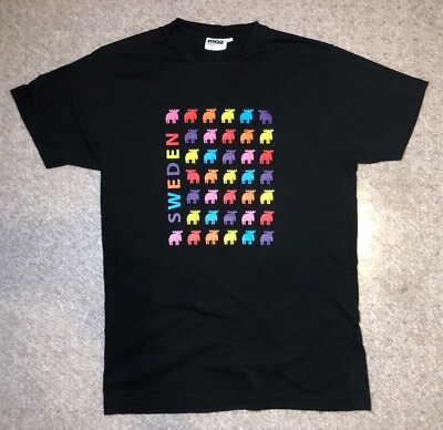 Moz Sweden designed by Anders Bylin Multicolored Moose Graphic T-Shirt M Black