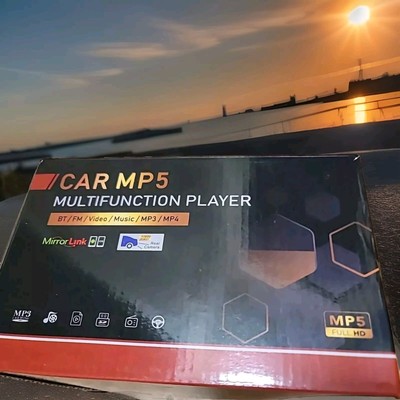 7  Wireless MP5 Carplay Car Stereo with 1080P Backup Camera, Clock, Radio and Mo
