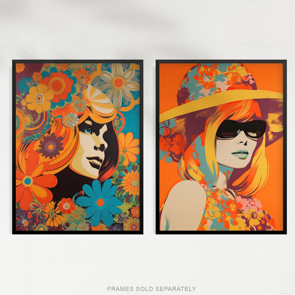 POW(Pictures On Walls) 限定カタログ 2010 Flower Power Fashion Female 60s 70s Orange Blue Colourful A4 Wall