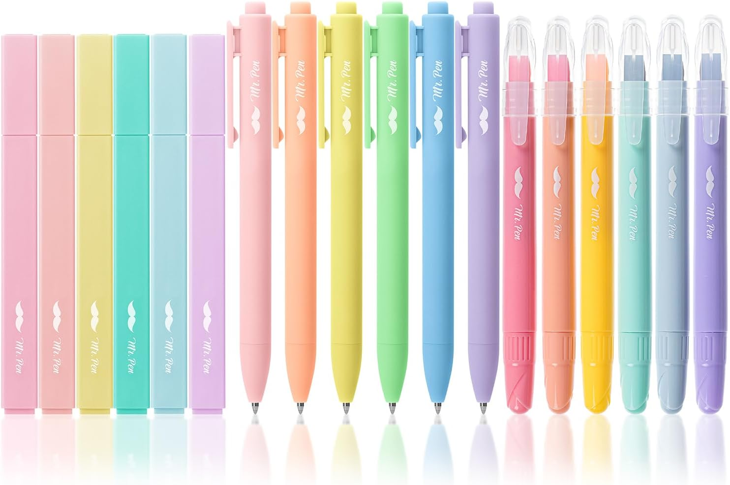 - Aesthetic Highlighters and Gel Pens, 18 Pack, Gel Highlighters for Bibles, Pas-image