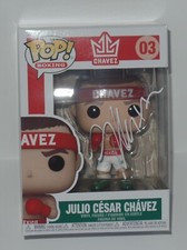 JULIO CESAR CHAVEZ SIGNED AUTO'D BOXING FUNKO POP 3 BAS COA WBC CHAMP HOF B