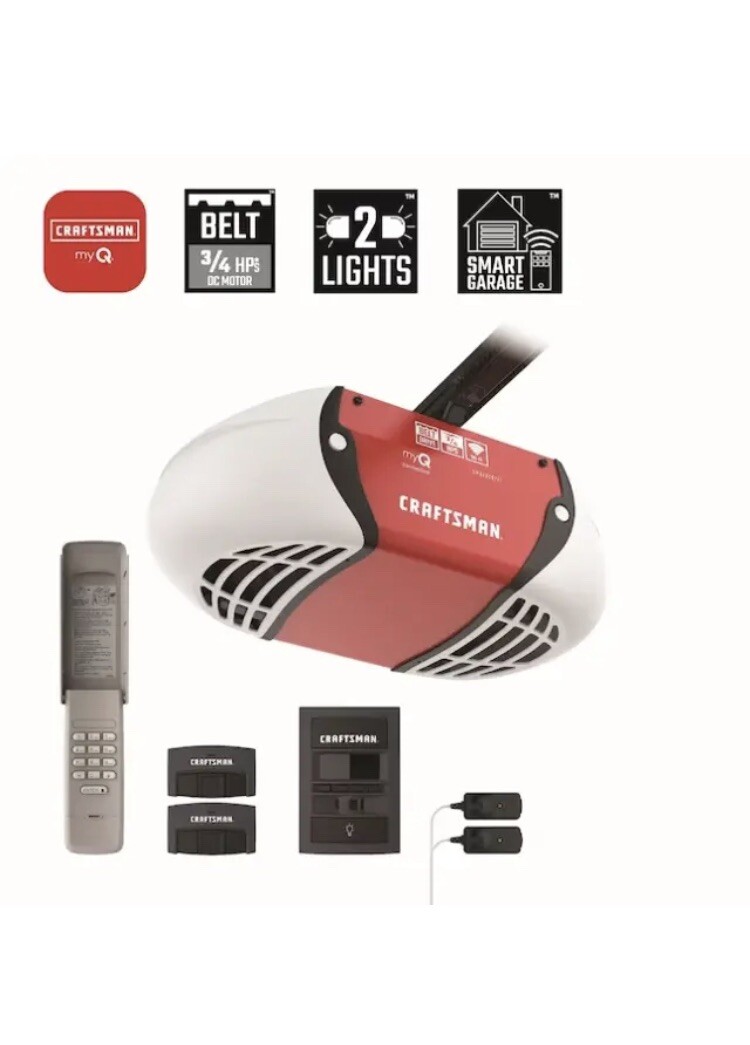 CRAFTSMAN Garage Door Opener Kit 3/4 HP myQ Smart Belt Drive CMXEOCG771 New 12381192816 eBay