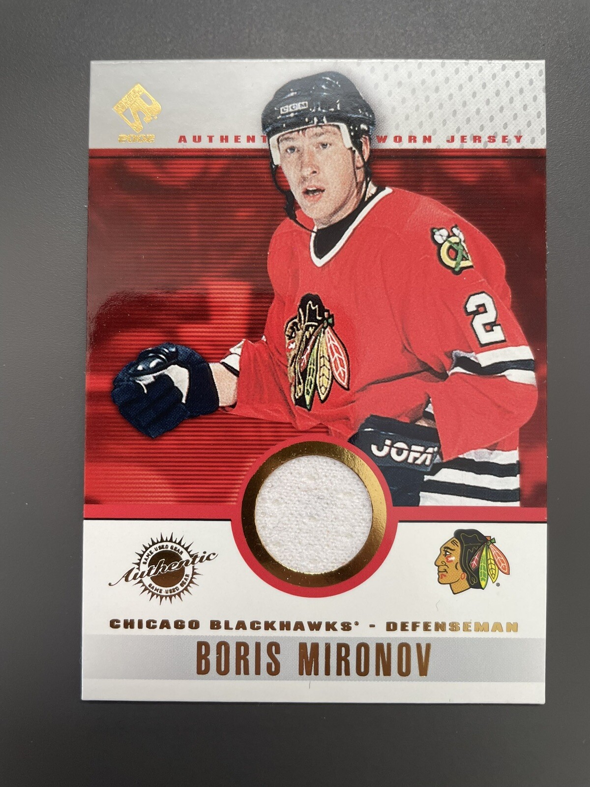2001-02 Pacific Private Stock Game-Used Gear Boris Mironov #23