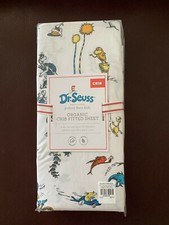 1 Pottery Barn Kids Dr Seuss BABY Crib Organic Cotton Fitted Sheet toddler New