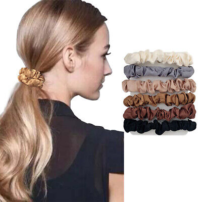 Hair Ropes Rings 6 Pcs Satin Silk Scrunchies Elastic Hair Bands Scrunchy Bobbles