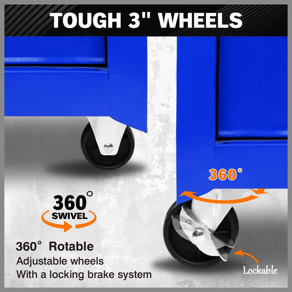 5-17 Drawers Tool Box Chest Cabinet Trolley Toolbox Garage Storage Boxes Wheels - image 4 of 4