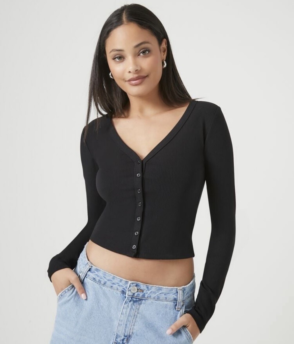 Forever21 Rib-Knit Cardigan Sweater Small NWT