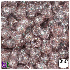 BeadTin Crystal Rainbow Sparkle 9mm Barrel Pony Beads (500pcs)