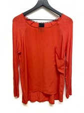 Anthropologie Dolan T-Shirt Womens Size Medium Orange Tunic Top Made in USA