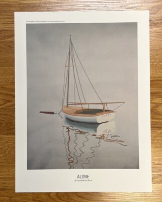 Alone By Marshall DuBock Nantucket 1990 Lithograph. Mint Condition 17-1/4  X 13 