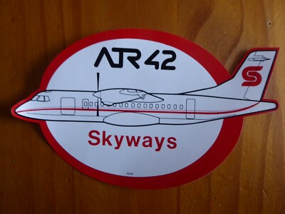 AUFKLEBER STICKER AUFKLEBER AEROSPATIALE AERITALIA FLUGZEUG ATR 42 SKYWAYS 