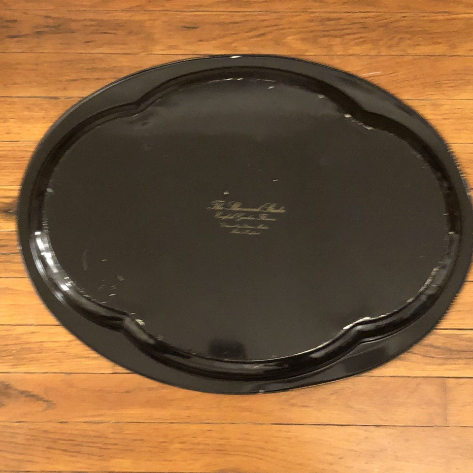 The SHERWOOD STUDIO Oval Tin Tray English Garden Flowers England