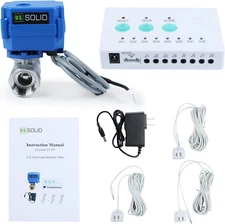 Water Leak Detector - Water Alarm Leak Detect System with 3/4” Automatic Shut-Of