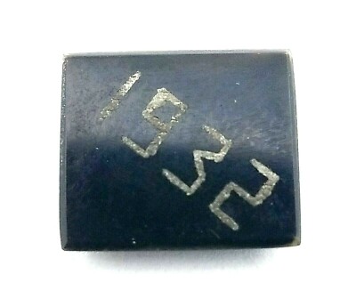 Antique Deco Rectangle Shaped Black Onyx Stone Dated 1932 #S314