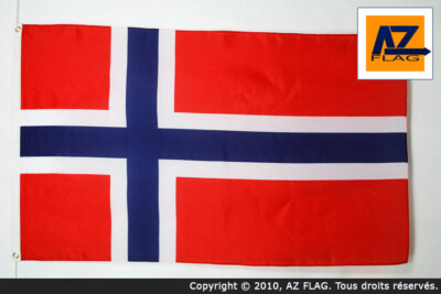 Drapeau Norvège 150x90 Cm - Drapeau Norvégien En Polyester, Neuf Avec