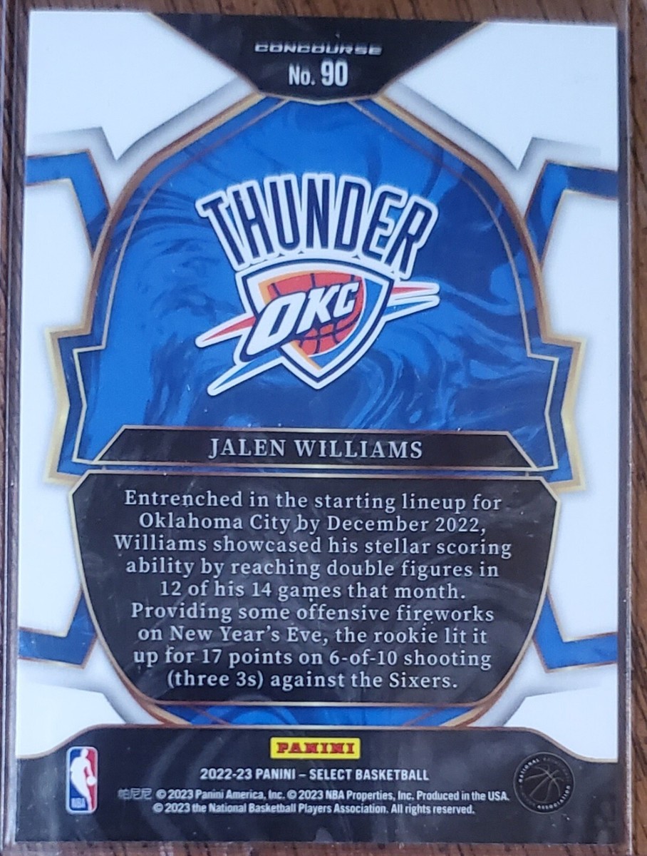 Jalen Williams RC 2022-23 Panini Select Blue Prizm #90 | eBay