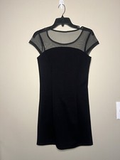 Mac + Jac Illusion Neckline Little Black Dress Size Small