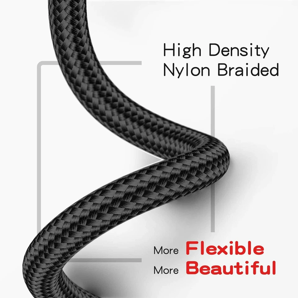 Paquete de 2 cargadores USB tipo C de 6 pies de nailon para Samsung Galaxy A21 Foto 3 de 4