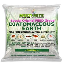 5KG DIATOMACEOUS EARTH DE Powder MULTI MITE - Red Mite, Fleas FEED Grade