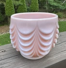 Vintage Fostoria Pink Milk Glass Rose Bowl Vase Lincoln Drape