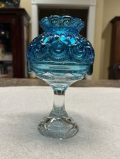 LE Smith Moon and Star Blue Candle Lamp Clear Base