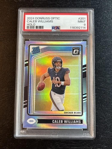 2024 CALEB WILLIAMS PANINI DONRUSS OPTIC HOLO #201 PSA 9 ROOKIE RC