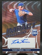 TUCKER TOMAN 2023 ELITE EXTRA EDITION IMPACT IMPRESSIONS PROSPECT AUTO BLUE JAYS