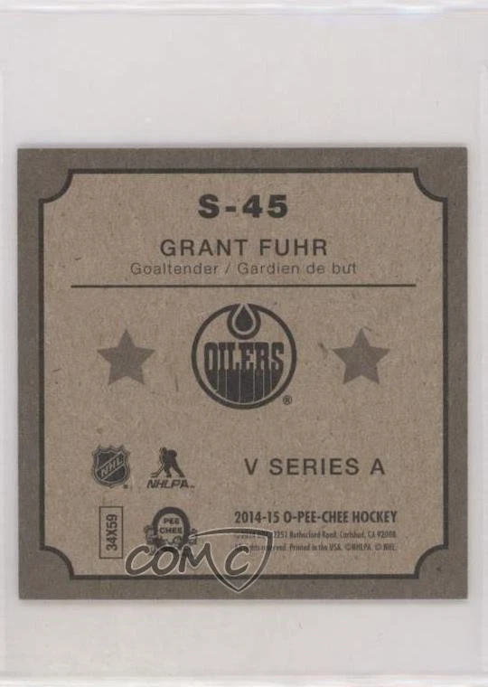 2014-15 O-Pee-Chee OPC V Series A Grant Fuhr #S-45 HOF - Image 2 of 2
