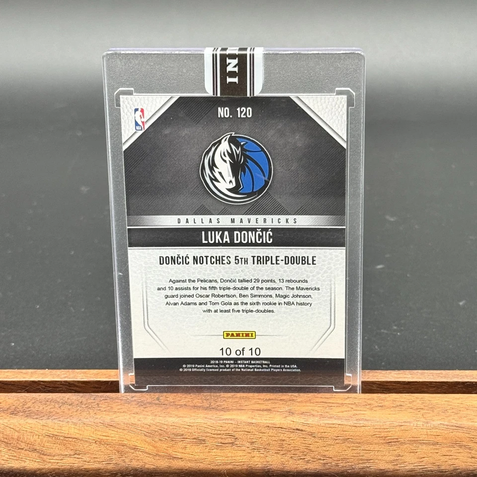 LUKA DONCIC 2018-19 Panini Instant #120 Encased Rookie Green 10/10 Bookend - Image 2 of 2