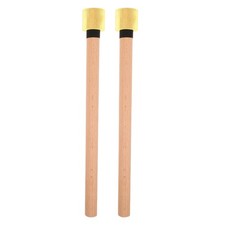 1 Pair Wooden Drumsticks with Rubber Tips - Quiet Bass Drum Mallets - Practice