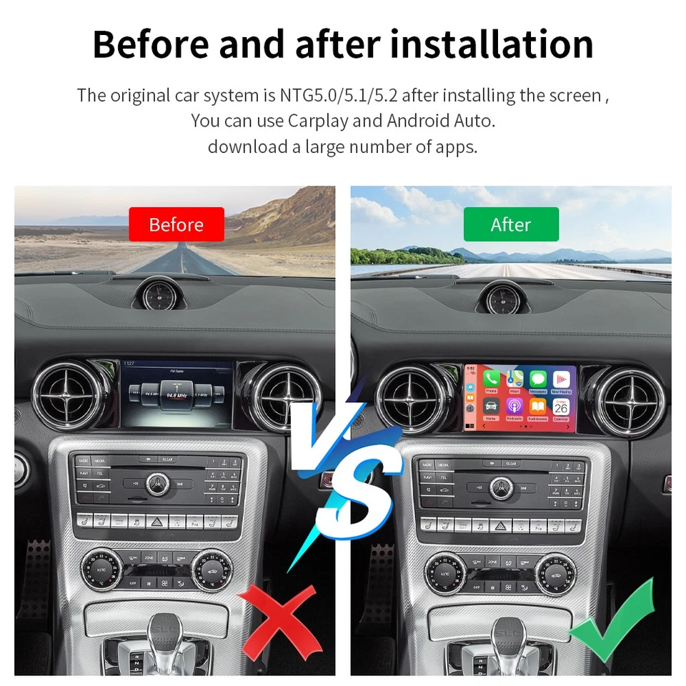 Wireless CarPlay MirrorLink For Mercedes Benz SLC R172 NTG5. vs Android Auto - Image 4 of 4