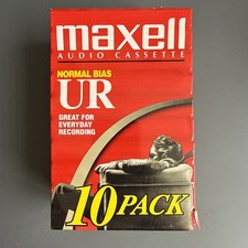 Box Of 10 Sealed MAXELL Normal Bias UR 60 Audio Cassette Tapes 60 Minutes.