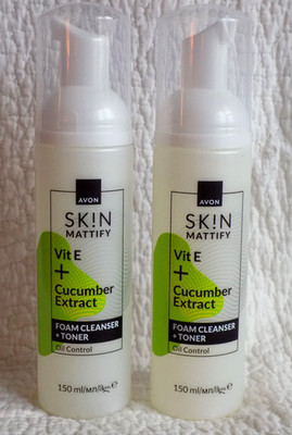 AVON 2 x SK!N MATTIFYING FOAMING GESICHTSREINIGER + TONER JE 150ml *NEU*