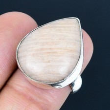 Orange Aventurine Gemstone Handmade 925 Sterling Silver Jewelry Ring Size 7