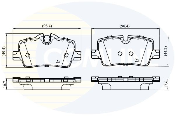 Brake Pad Set For Disc Rear Fits BMW 2 Series 3 Series COMLINE CBP03697